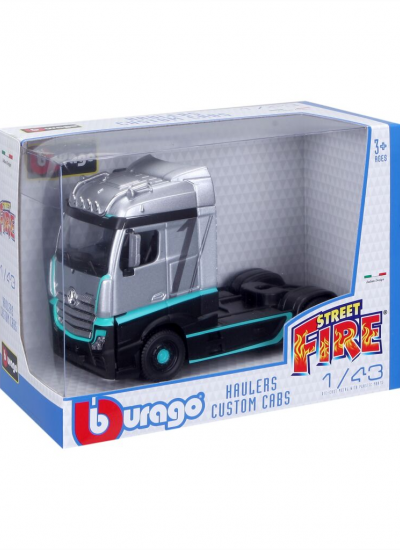 BBURAGO MODEL MERCEDES ACTROS GIGASPACE SILVER BLACK 1:43